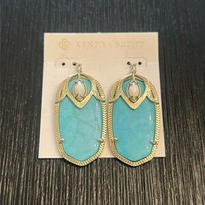Vintage Kendra Scott “Darby” Earrings in Turquoise and White Mother of Pearl